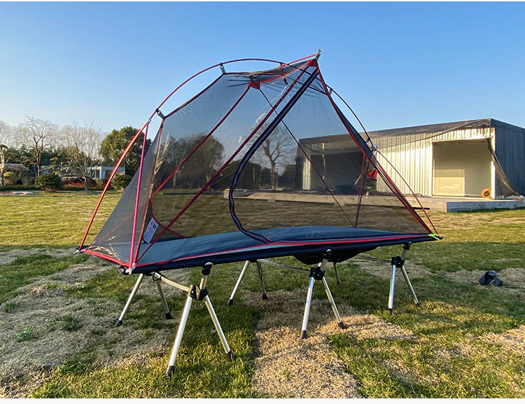 Cheap Goat Tents Outdoor Camping Off the ground Tent Lightweight Easy Carry Bed Wigwam Folding Alloy Awning Rain And Mosquito Net Field Gear   
